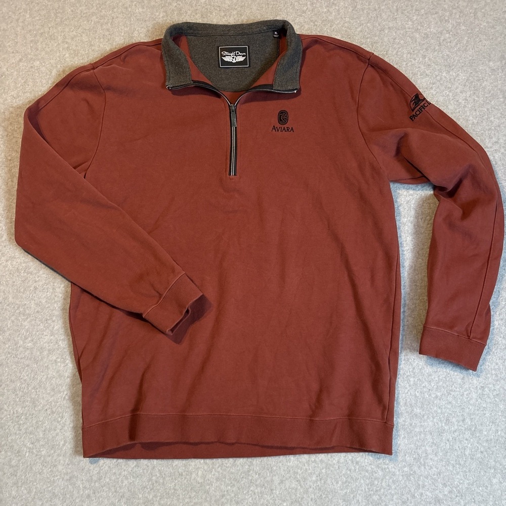 Straight Down Aviara Golf Quarter Zip Men's Sz XL Maroon Pacific Life Very Good